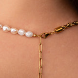 Colar Baiano Com Pérolas Banhado em Ouro 18k
