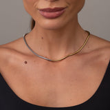 Colar Contraste Malha Banhado em Ouro 18K