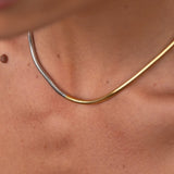 Colar Contraste Malha Banhado em Ouro 18K