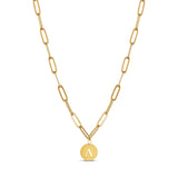 Colar Letra Inicial Clip Chain Banhado em Ouro 18K