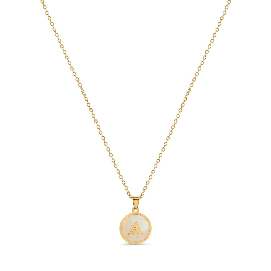Colar Letra Inicial Marble Banhado em Ouro 18K