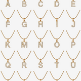 Colar Letra Inicial Zircônia Banhado em Ouro 18K
