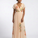Calista | Vestido Maxi de Mangas Curtas com Decote em V