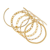 Kit Pulseiras Elegance & Bracelete Nó Banhado em Ouro 18K