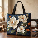 Mala floral acolchoada em tom de magnólia suave – Dois tamanhos