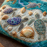 Mala artística acolchoada com tartarugas – Dois tamanhos