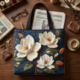 Mala floral acolchoada em tom de magnólia suave – Dois tamanhos
