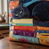 Mala de senhora com gato preto, livros e canecas – Dois tamanhos