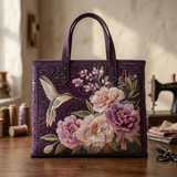 Mala artesanal com beija-flores e orquídeas – Elegante e prática