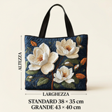 Mala floral acolchoada em tom de magnólia suave – Dois tamanhos