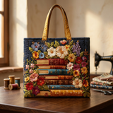 Mala acolchoada com padrão floral e livros – Para os amantes dos livros