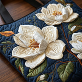 Mala floral acolchoada em tom de magnólia suave – Dois tamanhos