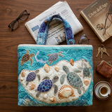 Mala artística acolchoada com tartarugas – Dois tamanhos