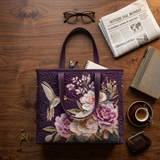 Mala artesanal com beija-flores e orquídeas – Elegante e prática
