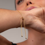 Pulseira Ajustável Fina Banhada em Ouro 18K