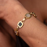 Pulseira Mono Quadrada Banhado em Ouro 18k