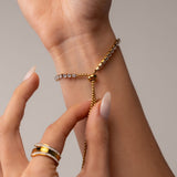 Pulseira Riviera Puket Ajustável Banhado em Ouro 18k