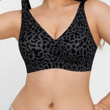 Sutiã T-Shirt Sem Costura Push-Up Confortável com Estampa de Leopardo
