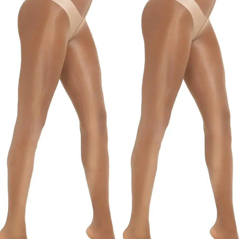 Pack de 2 Collants Transparentes Brilhantes de Cintura Subida