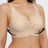 Sutiã T-Shirt Sem Costura Push-Up Confortável com Estampa de Leopardo