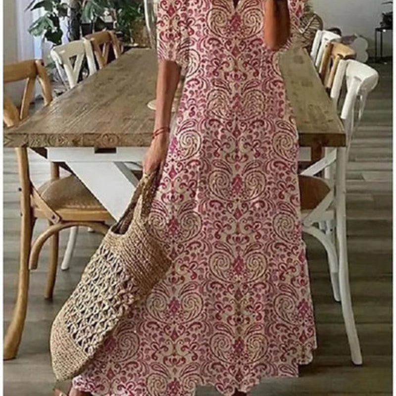 Andrea | Vestido Impresso com Decote em V