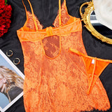 Sexy Lace Sheer Push-up Camisole Nightgown and Thong Set